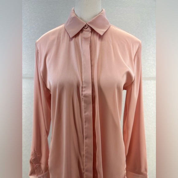 Satin Button Down Blouse For Women Sarah By Wavlynn Luxurious Comfort Office Essential Timeless Chic main image 1
